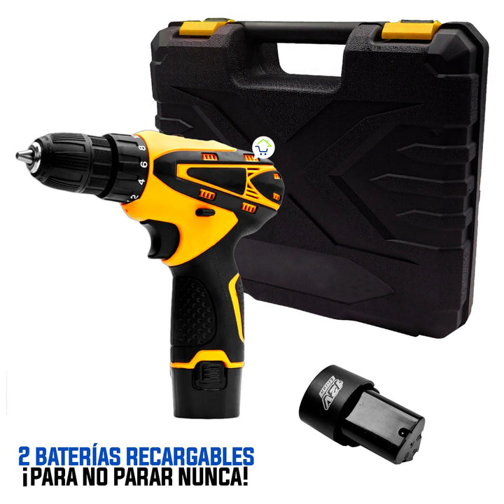 Taladro Inalámbrico Recargable 12V Con Estuche Herramientas H01