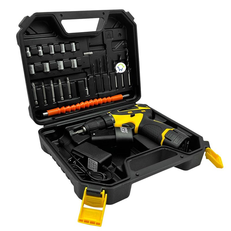 Taladro Inalámbrico Recargable 12V Con Estuche Herramientas H01