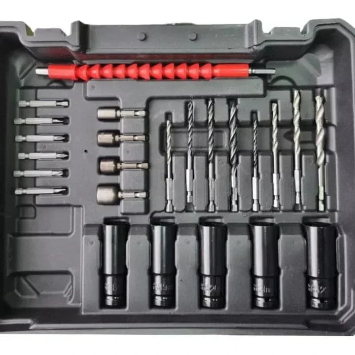 Taladro inalámbrica 1/2 con 2 baterías y herramienta