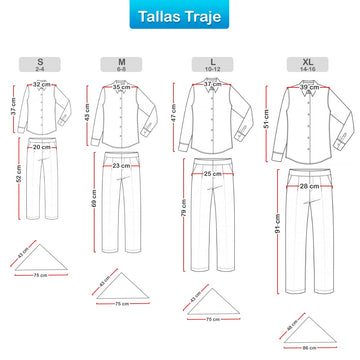 Traje Típico Niño Disfraz Feria Flores X6 Piezas Et000018