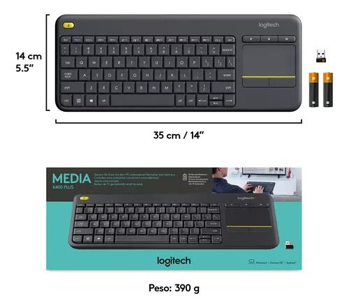 TECLADO INALÁMBRICO K400 PLUS CON TOUCHPAD