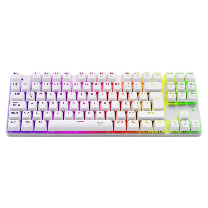 Teclado T-Dagger BORA T-TGK313 Rainbow Blanco