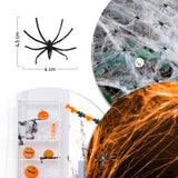 Telaraña Decorativa x6 Arañas Fiesta Disfraces Halloween 4016