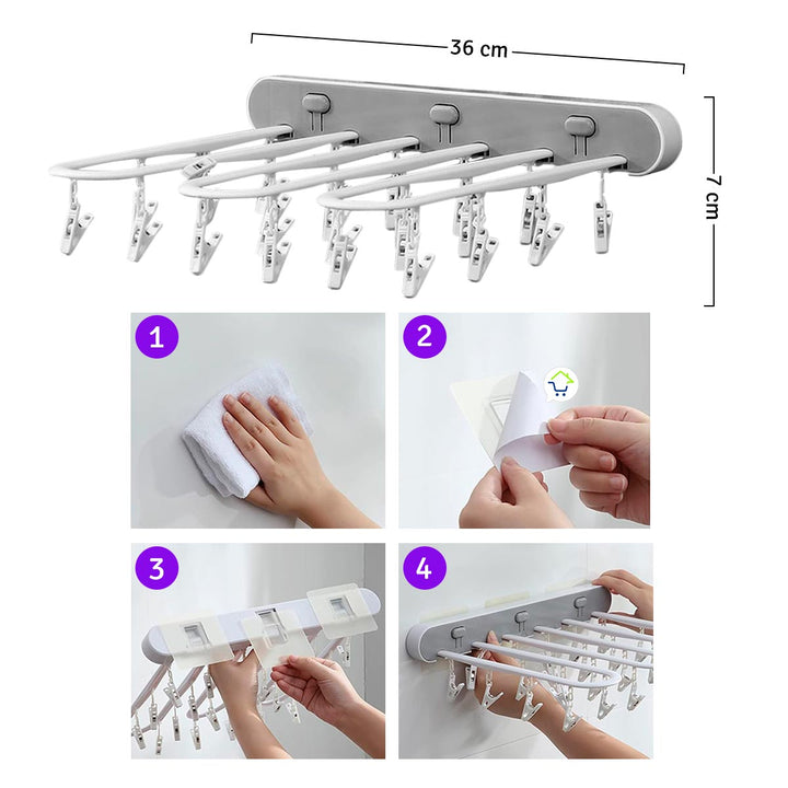 Tendedero Plegable Para Secar Ropa Interior Colgador Ahorra Espacio CENC-048