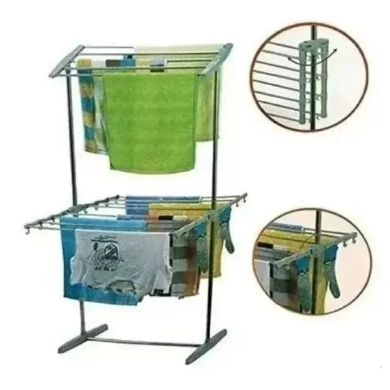 Tendedero de ropa plegable de 2 niveles