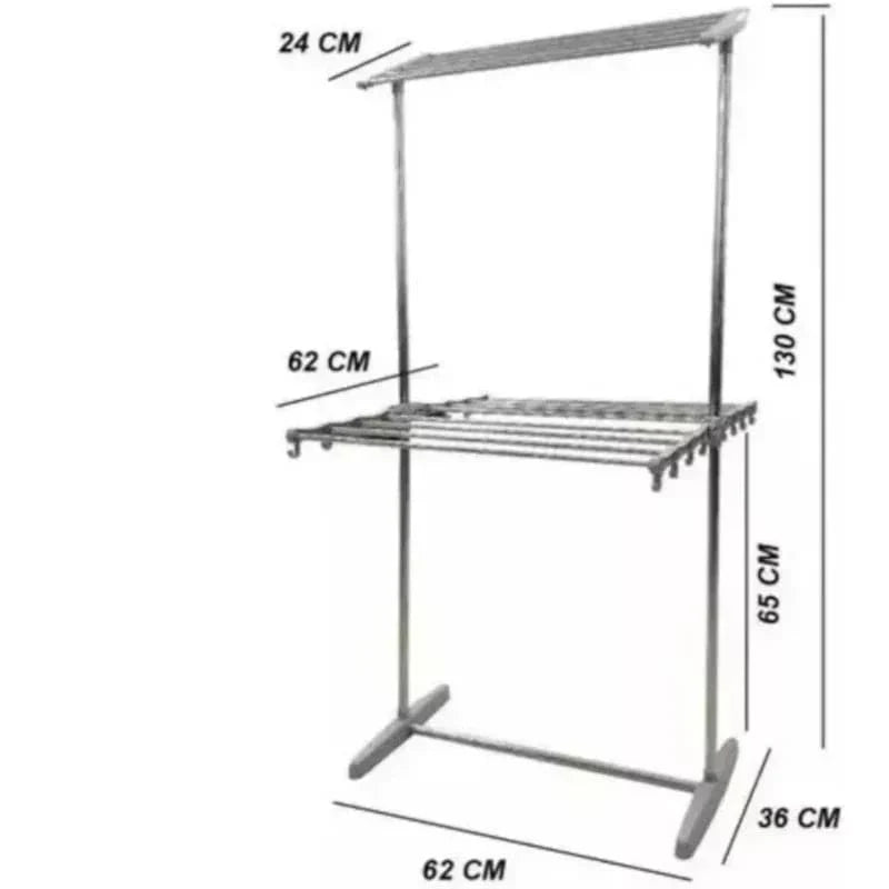 Tendedero de ropa plegable de 2 niveles