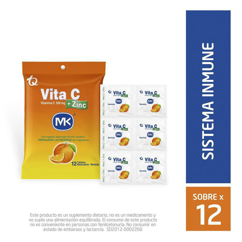 VITAMINA C MK 12U 500MG NARANJA