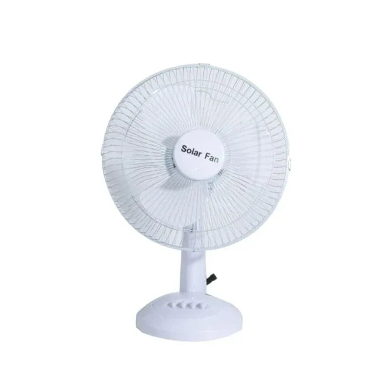 Ventilador 3 velocidades de 10 pulgadas recargable con panel solar