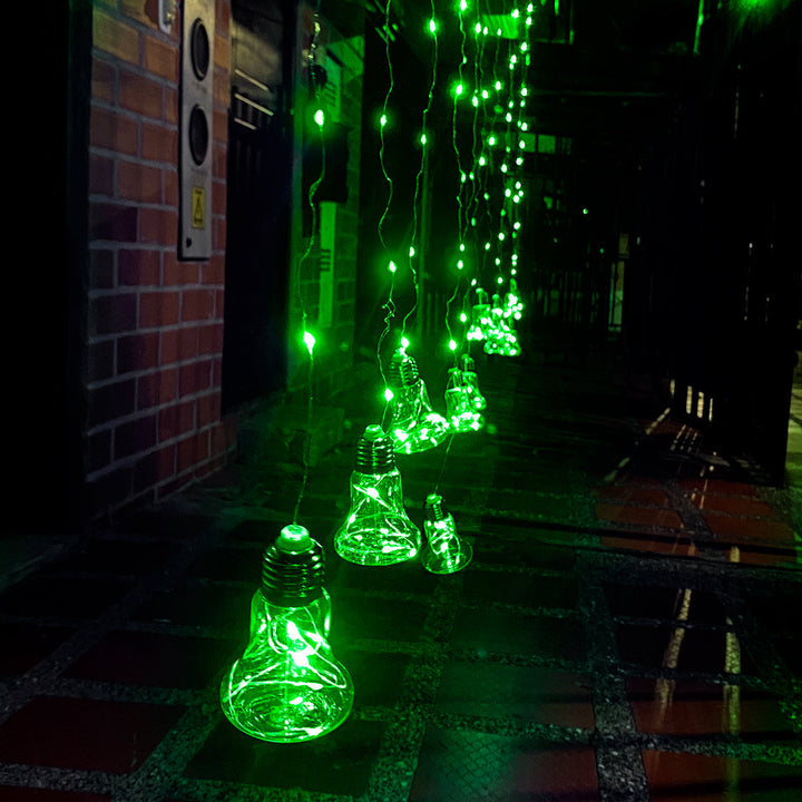 Cortina Micro LED 12 Tiras Estilo Campana 3 x 2 m 312 Luces Verde 1620V