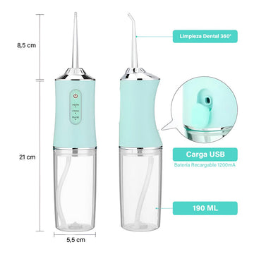 Irrigador Bucal Oral + 4 Boquillas Limpieza Dental Recargable USB KRD-1948
