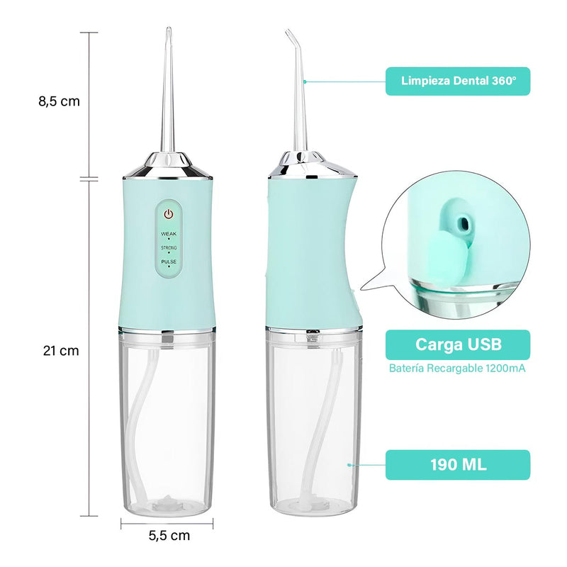 Irrigador Bucal Oral + 4 Boquillas Limpieza Dental Recargable USB KRD-1948