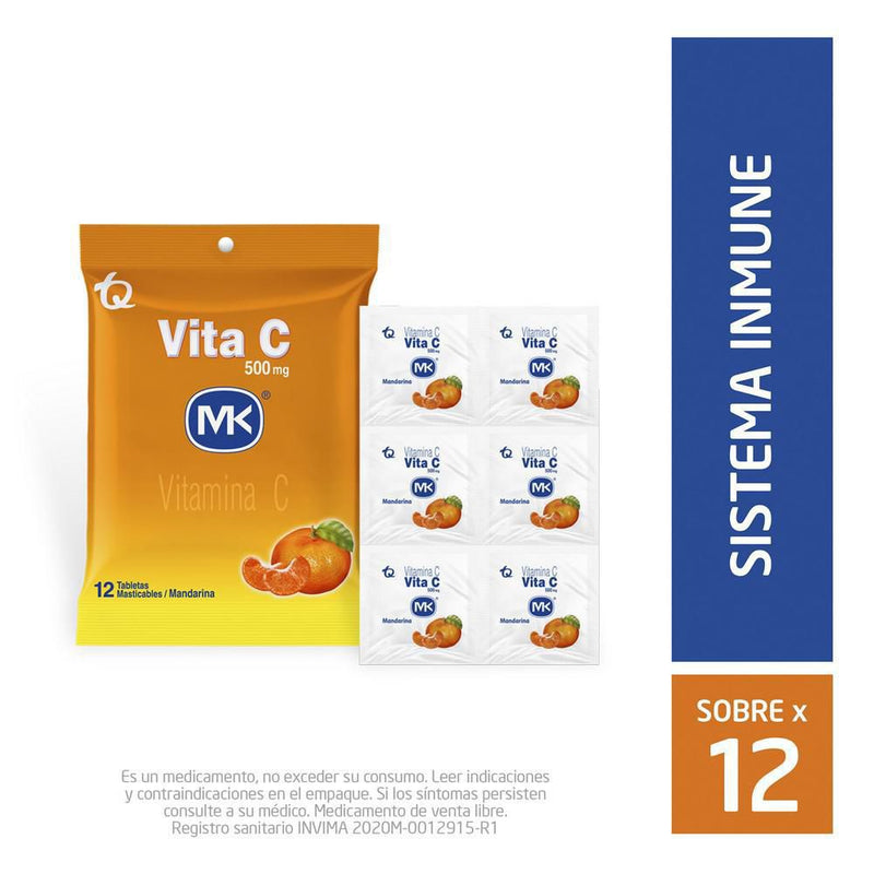 VITAMINA C MK 10U 500MG MANDARINA