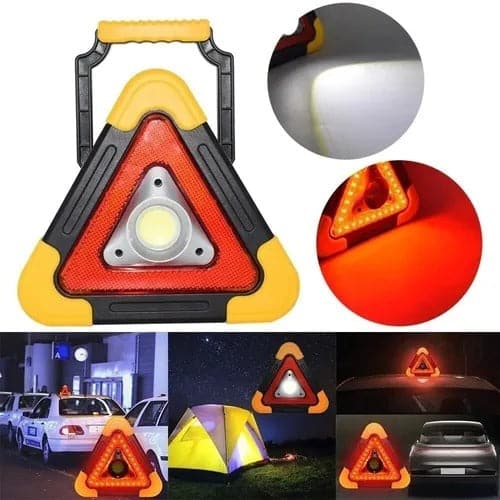 Triangulo de precaucion para autos con 4 modos de luz