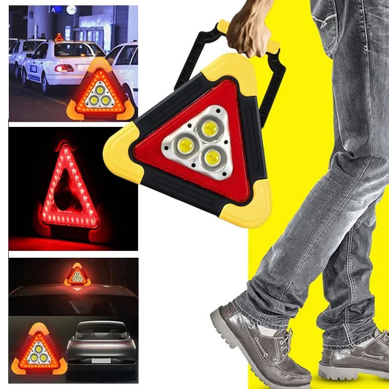 Triangulo de precaucion para autos con 4 modos de luz
