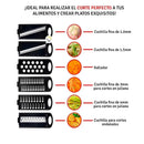 Rallador de verduras mandolina 6 en 1, cortador multifuncional de cocina con cuchillas intercambiables de acero inoxidable, rebanador manual para frutas y hortalizas, utensilio práctico para ensaladas, rallador seguro