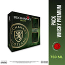 WHISKY BUCHANANS 750ML 12 AÑOS + 2 VASOS