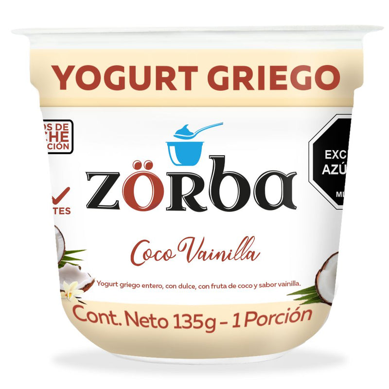 YOGURT GRIEGO ZORBA 135G COCO/VAINILLA