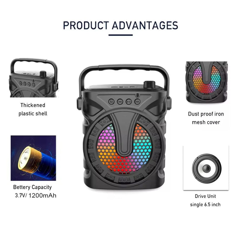 Radio Parlante Portatil Con Luz RGB  ZQS6127