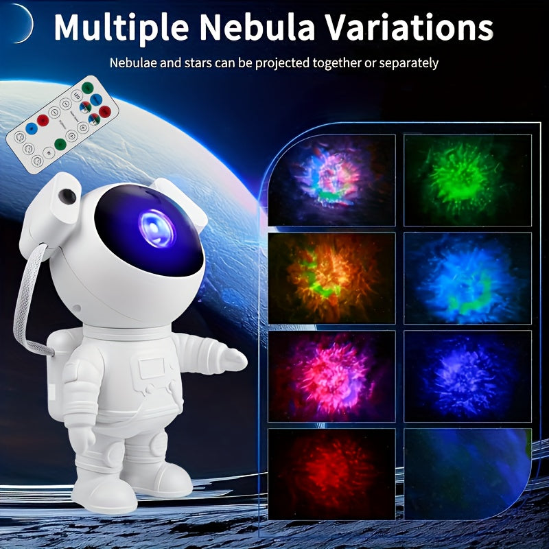 1 pieza de YETHKE Astronauta para proyector de estrellas de la galaxia con nebulosa, temporizador y control remoto - Espectáculo de luz RGB alimentado por USB para dormitorio, techo, fiestas - Regalo ideal para adultos, iluminación de fiestas, tema cósmi