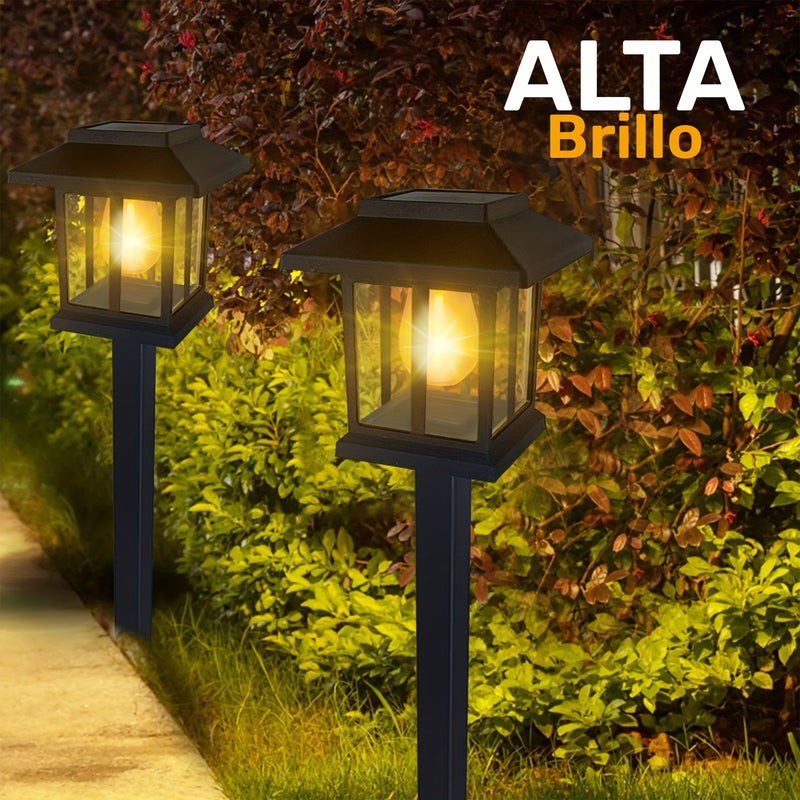 Juego de 2/6/12 luces solares para jardín, lámparas LED exteriores con energía solar, encendido automático al anochecer, diseño moderno en blanco cálido, para patio, camino, jardín, entrada