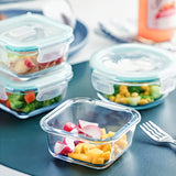 2 piezas de caja de vidrio para almacenamiento con gran capacidad, apta para refrigerador y microondas. Ideal como lonchera portátil para trabajo o residencia