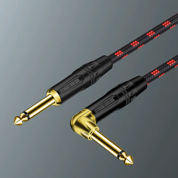 Cable de guitarra mono DREMAKE de 6,35 mm, macho a macho chapado en oro, cable Ethernet Cat5e, conector flexible redondo, cable de instrumento trenzado para guitarra, bajo, teclado