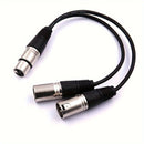 Cable XLR modular de aleación de zinc con divisor 2 hembra a 1 macho, línea de audio de 3 pines para micrófonos, color negro y plateado resistente, longitud de 1.5 m/5.9 pies, equipo de audio profesional | Cable modular | Cable duradero