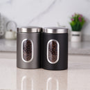 3pcs Negro/gris, Contenedores de Alimentos, Cajas de Almacenamiento para Café, Azúcar, Té, Frijoles