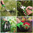 Juego de herramientas de jardín de aluminio con horca para raíces, cuchara, tijeras de poda y más - Herramientas de jardinería duraderas y multiusos para uso doméstico y profesional, esenciales para el jardinería|Diseño ergonómico|Construcción duradera