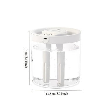 Humidificador de Nebulización con Gran Capacidad Alimentado por USB, 3 Modos de Nebulización, Sensor de Humedad en Tiempo Real, Diseño Elegante en Blanco, Verde y Rosa - Adecuado para Dormitorio y Oficina, Difusor de Aromaterapia Fresco, Regalo Perfecto