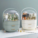 Organizador de maquillaje con cajón, caja de almacenamiento de suministros de maquillaje, soporte para joyas, pendientes, anillos, soporte para productos de cuidado de la piel y lápices labiales, esencial para el hogar