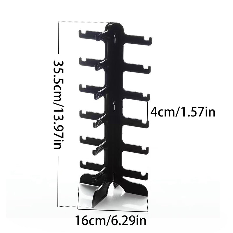 1pieza Negro 6 Pares de Soporte de Gafas de Plástico para Hombre y Mujer, Almacenamiento de Gafas de Sol, Soporte de Visera, Almacenamiento de Gafas en el Mostrador de la Tienda, Torres de Joyería