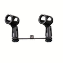 Soporte de micrófono dual o cuádruple con soporte ajustable T-Bar, soporte de micrófono de grabación dual o cuádruple con soporte ajustable T-Bar, material ABS, sostiene 1-4 micrófonos, diseño ahorrador de espacio para grabación en estudio o hogar, confi