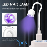 2 Piezas de Lámpara Mini Secadora Flexible para Uñas, Herramienta de Secado USB para Manicura, Sin Pilas Requeridas, Adaptador No Incluido