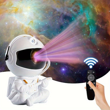 Linterna Nocturna de Proyección del Cielo Estrellado con Astronauta Espacial Llena de Estrellas y Nebulosa Creativa