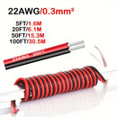 Cable de Altavoces de Silicona Premium 22AWG - Conexión de Audio de Bajo Voltaje de Alta Calidad para Sistemas de Auto o Cine en Casa - Conector Macho a Macho con Aislamiento Duradero y Diseño Flexible para Fácil Instalación