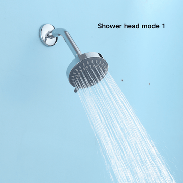 Rociador de Ducha Fijo de 4 Pulgadas con 5 Modos de Riego - Panel Grande de Alta Presión, Boquillas Desmontables y Lavables, Plástico Electroplateado Duradero, Sistema de Ducha para Pared