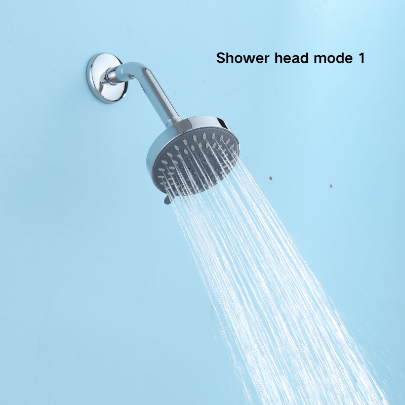 Rociador de Ducha Fijo de 4 Pulgadas con 5 Modos de Riego - Panel Grande de Alta Presión, Boquillas Desmontables y Lavables, Plástico Electroplateado Duradero, Sistema de Ducha para Pared