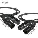 2 unidades de cables de micrófono XLR a XLR de alta calidad, masculino a femenino, con cobre libre de oxígeno (OFC) y trenzado de nailon, negro, 1,5 metros, para micrófono, escenario, estudio, estudio en casa.