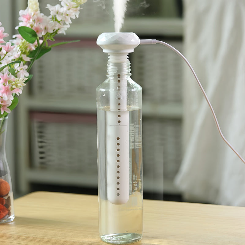 Humidificador de Niebla Fría Portátil con Alimentación USB - Diseño Compacto y Elegante con Almohadillas Remojables para Viajes, Oficina, Coche y Uso Doméstico, Cuerpo de Plástico Transparente con Nivel de Agua Visible, Humidificación del Hogar | Humidif