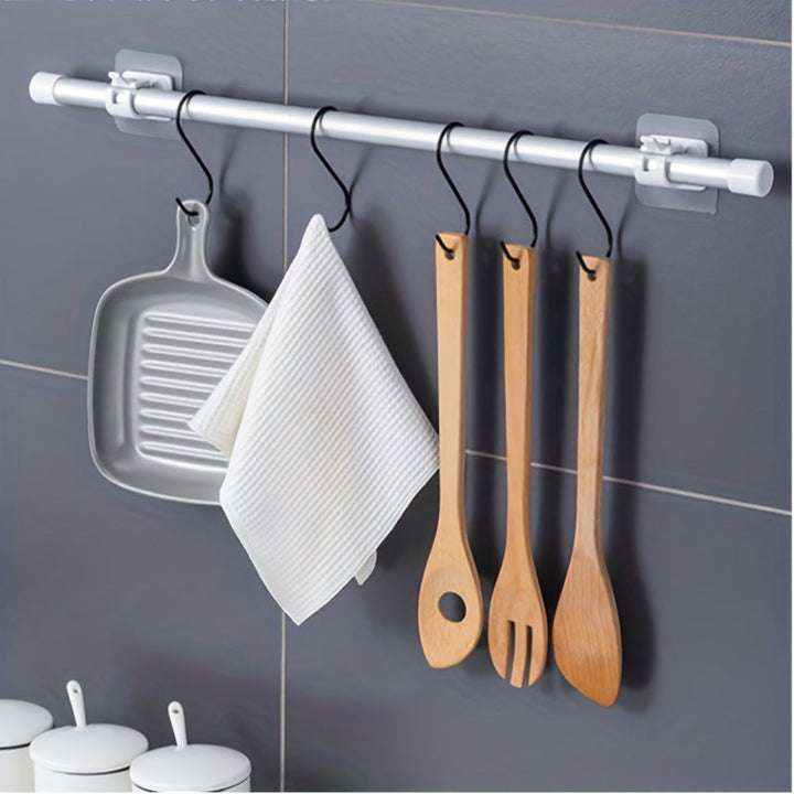 Clip de Fijación para Barra de Cortina sin Taladrar para Cortinas de Ventana, Cortinas de Baño, Toallas, Cortinas de Puerta y Estantes de Almacenamiento, Ganchos de Utilidad