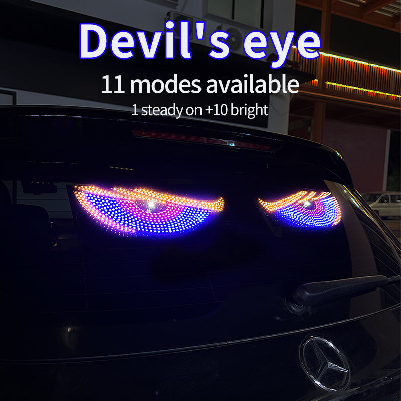 Luz LED para coche con diseño de ojo del diablo dinámico - 11 modos, 1 constante + 10 brillantes, alimentado por USB, se adapta a la mayoría de los vehículos, transforma tu vehículo con luz y estilo hipnóticos, actualización de iluminación de vehículos,