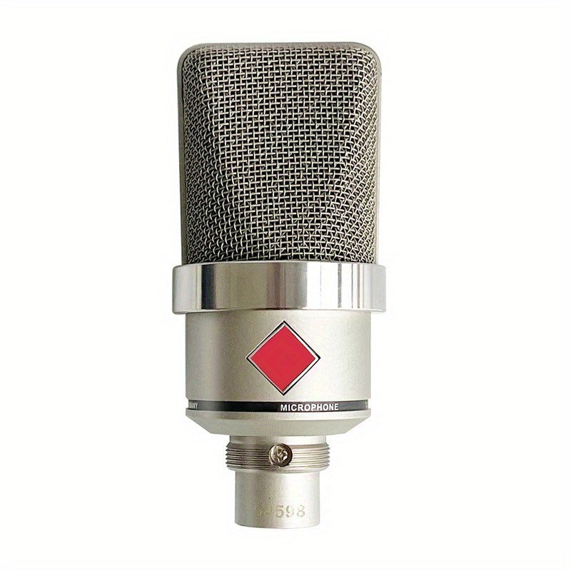 102 Micrófono de Diafragma Grande Profesional 48V con Cable, Cancelación de Ruido para Estudio, Transmisiones en Vivo y Entrevistas de Juegos