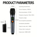 Sistema de Micrófono Dinámico sin varillas Recargable Doble con Botón de Eco/Silencio para Karaoke en Casa y Reuniones
