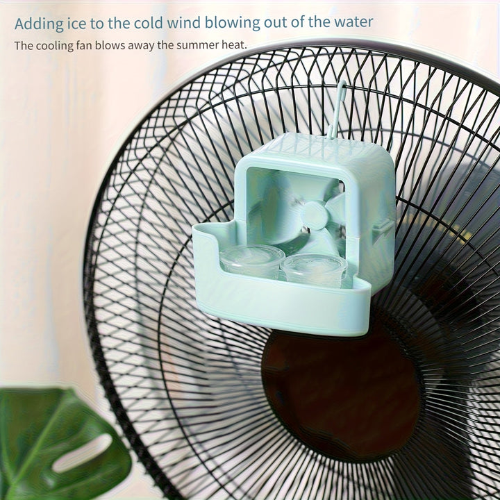 Paquete de 1 Ventilador Portátil Sin Taladro con Cubitos de Hielo - Operación Manos Libres con Clip, Diseño Duradero en Plástico para Hogar, Oficina y Uso Exterior - Enfriamiento Instantáneo sin Electricidad, Ventilador Portátil Refrescante | Alivio del