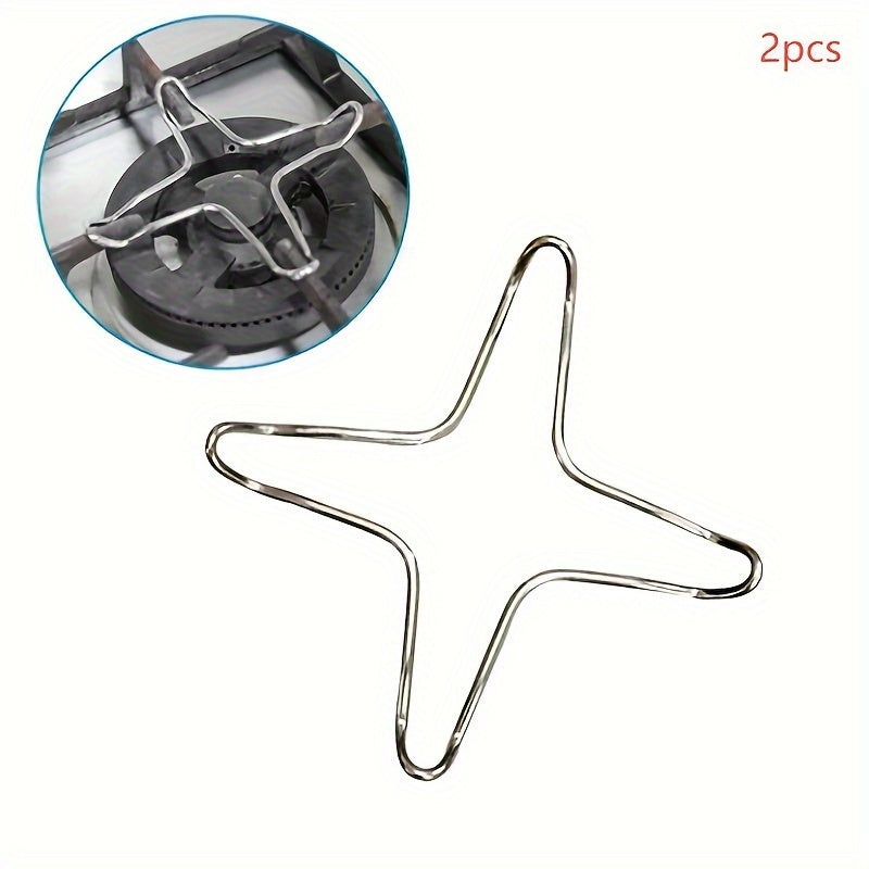 2 paquetes de protectores de rejilla de estufa de gas de acero inoxidable, compatibilidad universal, soporte de olla de cocina para ollas y sartenes pequeñas, no requiere batería