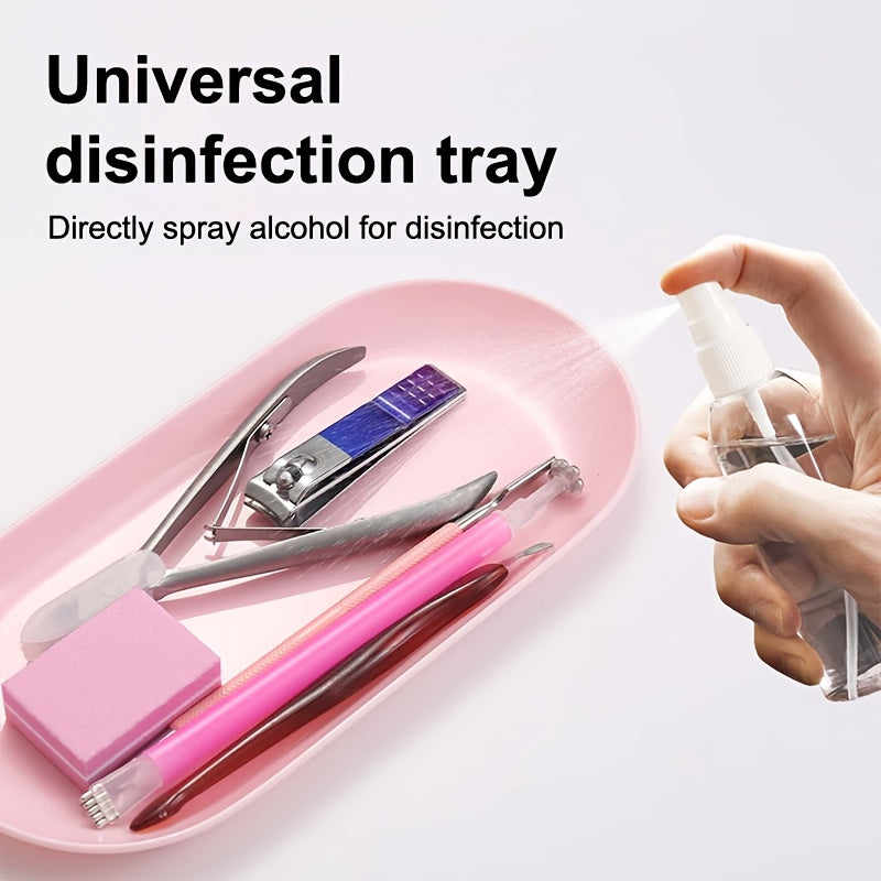 3 piezas de bandeja de plástico para arte de uñas, bandeja de almacenamiento de herramientas de manicura, bandeja organizadora de maquillaje para cuidado de uñas, soporte de pinzas, herramientas de bandeja de uñas falsas