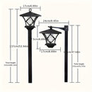 Luces solares LED retro para jardín, 2 en 1, iluminación de paisaje multiusos con panel solar, batería de níquel, camino, garaje, patio, césped y decoración de jardín, iluminación de paisaje impermeable al agua, exterior. Luces retro estilo, sombra de pl