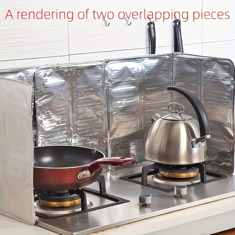 Tapete de Aluminio Resistente para Estufa - Diseño Triple Plegable, Protector Anti-Salpicaduras Antiadherente, Resiste Calor hasta 450°F (Compatible con Cocinas a Gas/Eléctricas e Inducción), Ahorra Espacio en la Encimera, Acabado Metálico Elegante y Sup