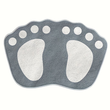 1 unidad de alfombra de baño de microfibra con huella de pata linda, alfombra antideslizante absorbente de 1,8m para baño, inodoro, ducha, cocina - Alfombra de decoración para el hogar, poliéster, lavable en máquina
